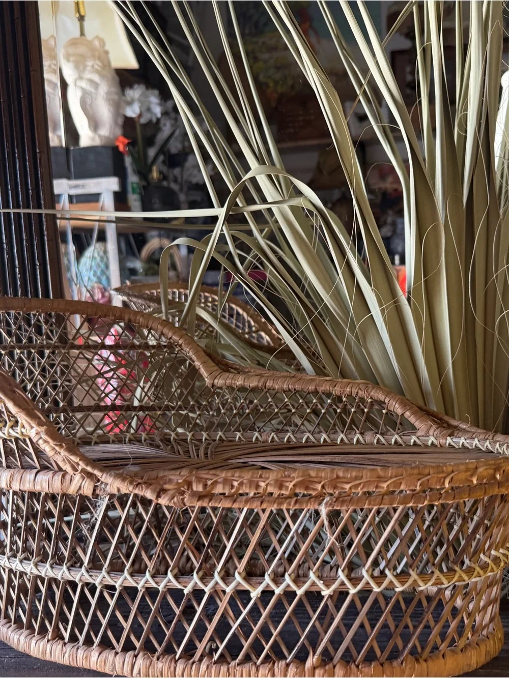 Handwoven Rattan Home Accent Basket - Natural Brown
